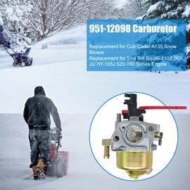Eamonhigh 751-12098 Carburetor Replacement for MTD 31A-2M1E706 31A-2M1E752 31A-2M1E700 Snow Thrower Replacement for Troy Bilt Squall-2100 520-860 951-12098 951-14028A 951-12011 751-12011 951-12704