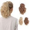 JUVABUN Claw Clip Beach Waves Ponytail Extension 10" -Reddish Blonde