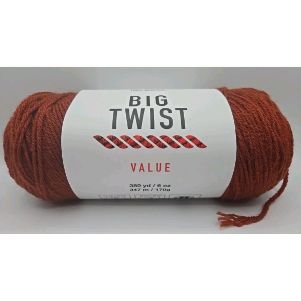 Big Twist Value Yarn 100% Acrylic Cinnamon Dye Lot #656562