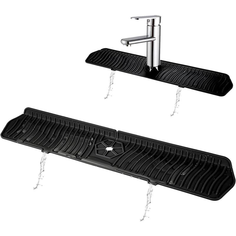 Kitchen Sink Splash Guard, 24in Faucet Mat Splash Catcher, Handle