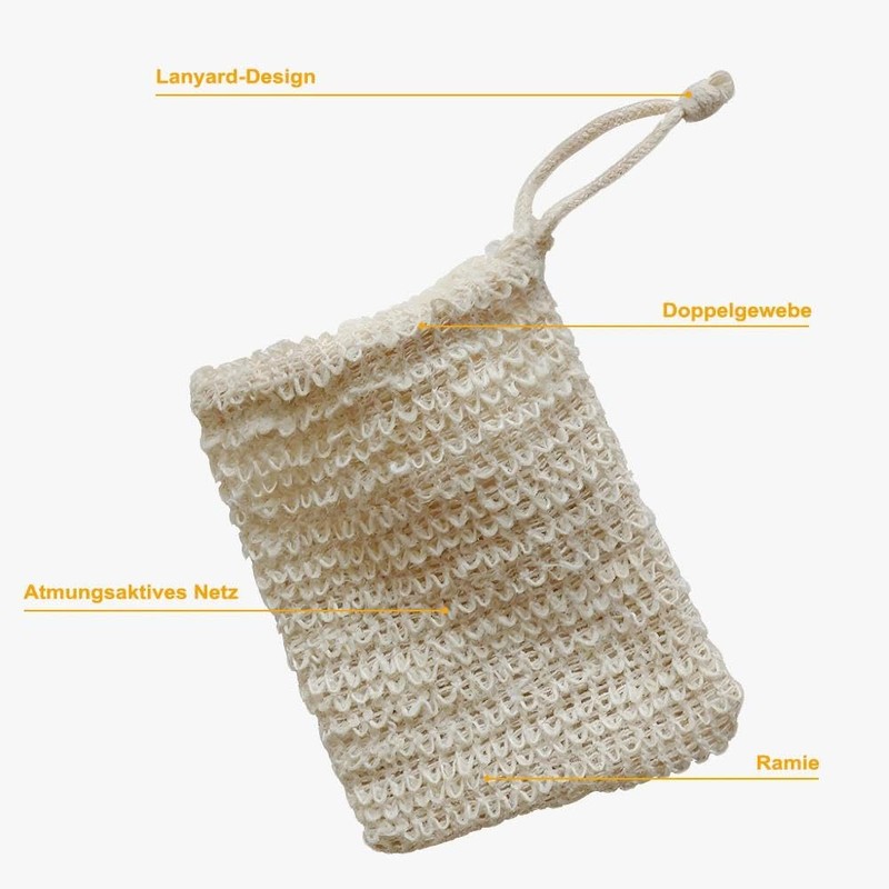 6 Stück Seifensäckchen Bio,Nylon Seifenbeutel, Seifensack Zum Duschen, Sicherer und