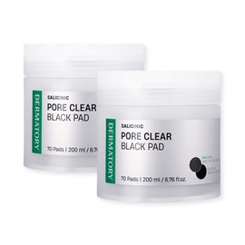The Matory Dermatory Pads Salicinic Pore Clear Charcoal Black Embossed Pads 2pcs / 더마토리 패드 살리시닉 포어 클리어 숯 블랙 엠보 패드 2개