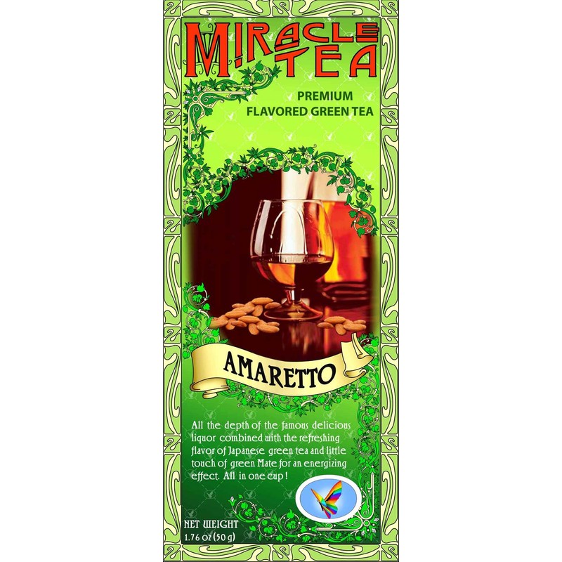 AMARETTO MIRACLE TEA Premium Green Tea 50 Gram (1.76 Oz)