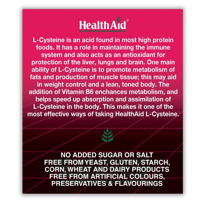 HealthAid L-Cysteine 550mg - 30 Tablets