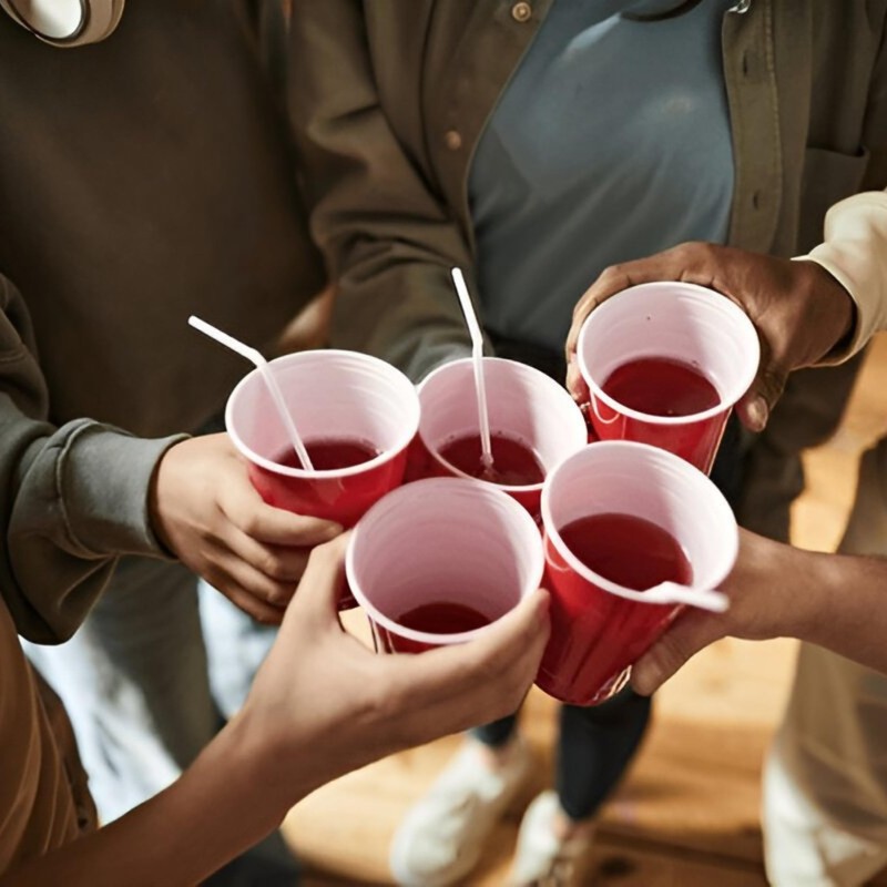 7STAR 100-Pack Disposable 16oz Red Plastic Cups – Heavy-Duty for