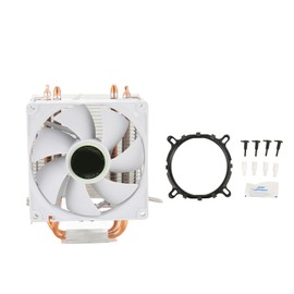 White CPU Air Cooler, 90MM CPU Cooler, Dual Tower 2 Heat Pipes CPU Cooling Fans, Quiet Fan CPU Cooler for Intel 775 1150 1151 1155 1156 1200 1700 1356 1366