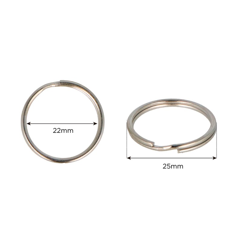 INNSPIRO Doppio anello per portachiavi in metallo argentato diam. 25