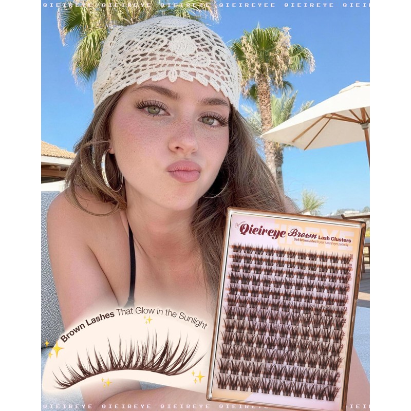 Natural Brown Lash Clusters Wispy Eyelash Clusters 10-16mm