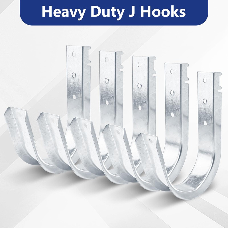 AOIGU 10 Pcs 4" Wall Mount J-Hooks,Galvanized Steel Cable Support