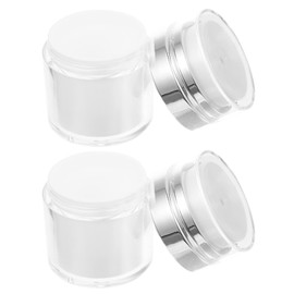 Lurrose Travel Skincare Containers 2Pcs Airless Pump Jars Lotion Dispenser With Pump Acrylic Airless Cosmetic Container for Toiletries Moisturizer Cream, 30Ml Vacuum Container