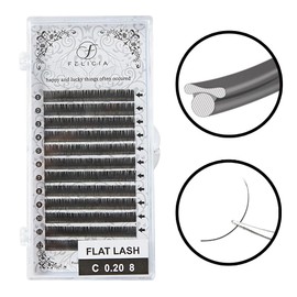 FELICIA フラットラッシュ マットまつげエクステ 極柔らか シングル マツエク アイラッシュ Cカール 0.2太さ 8mm