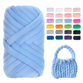 Uiopa Bulky Arm Knitting Wool, 500 g Thick Wool, Bulky Hand Knitting Yarn, Chunky Knitted Tubular Yarn, Crochet Wool, Chunky Yarn for Bags, Blankets, Baskets, Pet Nests, DIY Crafts