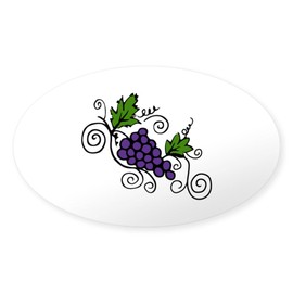CafePress Grape Vines Sticker Oval Car Bumper Sticker