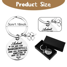 PEOVLVN 1 x Thank You Keyring, Gift for Colleague, Stainless Steel Keyring, Farewell Colleague Keyring, Friendship Gift, Lucky Charm for Birthday, Retirement, Job Change, silver