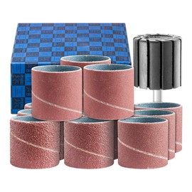 PFERD Sanding Sleeve Set 13 Pieces Corundum Diameter 30 x 30 mm A40, 60, 80, 150 Including Holder with Shaft Diameter 6 mm 42298004 for Universal Applications