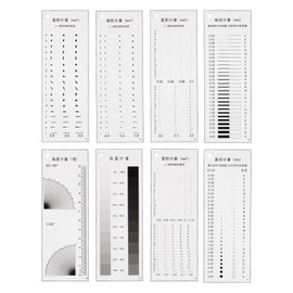 HARFINGTON High Precision SEC Size Estimation Chart Transparency Flaw Detection Film Ruler for Diameter Area and Line Width Protractor Gray Scale Defects Measuring