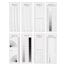 HARFINGTON High Precision SEC Size Estimation Chart Transparency Flaw Detection Film Ruler for Diameter Area and Line Width Protractor Gray Scale Defects Measuring