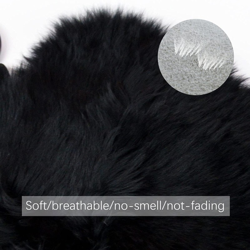 OKAYDA Natural Sheepskin Car Seat Cover Fluffy Square seat Cushion