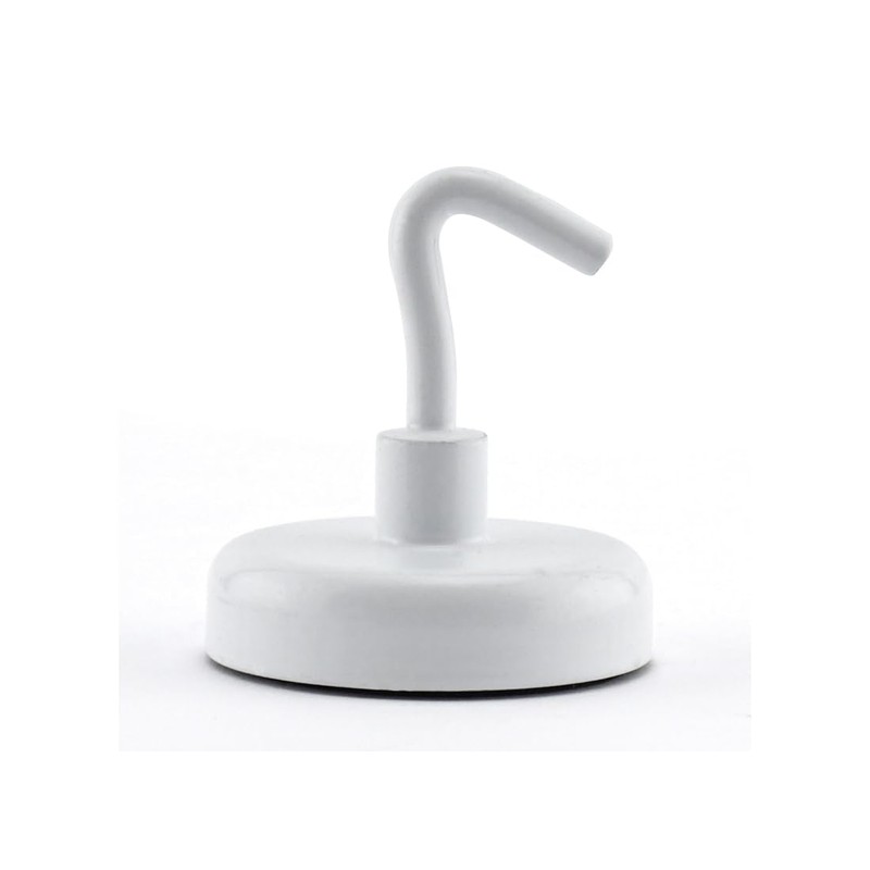Master Magnetics 07291 White Magnet Hook 2 Count