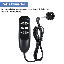 6 Button 5 Pin Remote Hand Control Handset for Electric Hospital Beds Model 15030 and Drive Medical Delta Ultra Light 1000 Semi