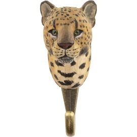 WILDLIFEGARDEN Wildlife Garden WG4535 Leopard Hook - Hand Carved Animal Hook Made of Wood and Metal - Collection of African Animals