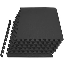 ProsourceFit Weaved Pattern Extra Thick Exercise Puzzle Mat 3/4-inch, EVA Foam Interlocking Tiles for Home Gym Flooring, Cushioned for Weight Lifting 