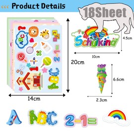 18 Sheet Stickers Favor Self-Adhesive Decorative Stickers Digital Animal Stationery Gift Shaped Stickers for Back to School Supplies, Envelopes, Cards Gift Bags Parties Presents