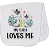 inktastic Zebra My Baba Loves Me Baby Burp Cloth White
