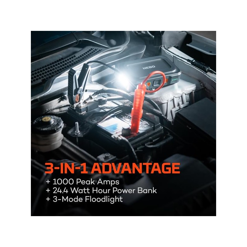NEBO Assist 1000XP Portable Car Battery Jump Starter | 24.4Wh