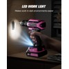 Pink Cordless Drill Set, 20V Max PowerDrill for Women, Lightweight