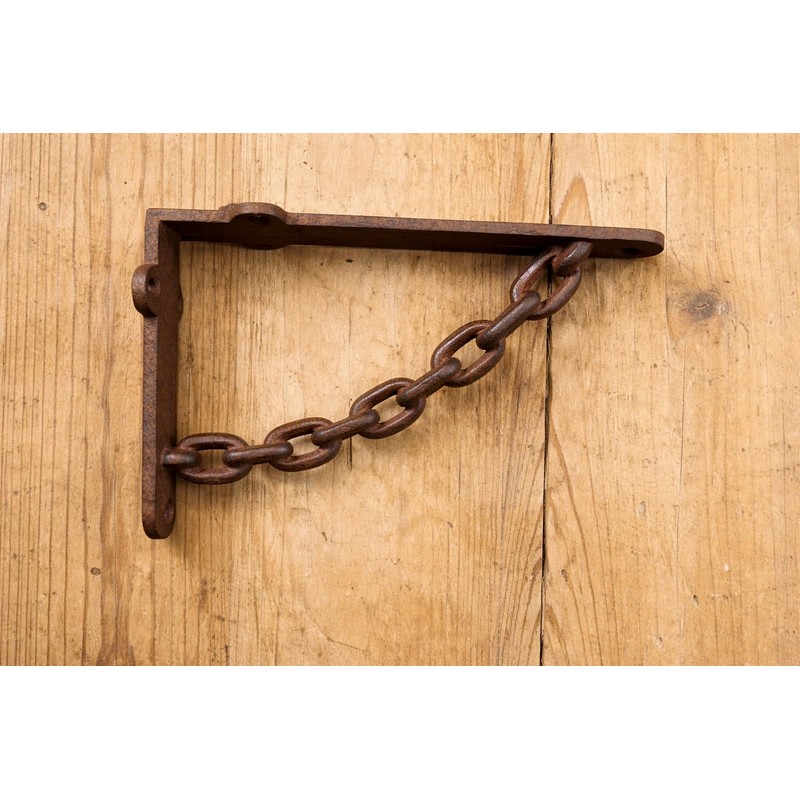 4 Cast Iron Rustic Chain Brackets Braces Bookshelf Brackets