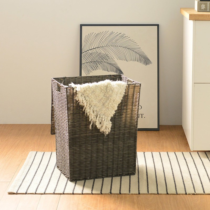 Home&amp;House Rattan Pattern Hamper Choose 1 per capacity, 60L60L_White White