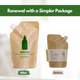 mimosu Apple Cider Vinegar Hair Rinse with Rice Water Refill 8.45oz, Hair Growth Cleansing Conditioner, Gentle Scalp Cleanser for Build Up, Glycolic Acid Dandruff Treatment