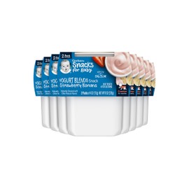 Gerber Baby Food, Yogurt Blends Snack, Strawberry Banana, Crawler, 8+ months, Baby Snacks, Baby Yogurt, No Artificial Flavors or Sweeteners, No Preservatives, 4 oz Tubs (Pack of 2)