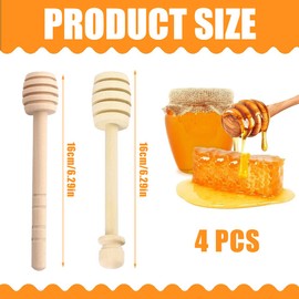 XPEX Pack of 2 Wooden Honey Stirrers, Honey Slicer, Honey Spiral Dispenser of Honey and Syrup, Drip and Spill-Free, Practical Helper for Honey Lovers, b