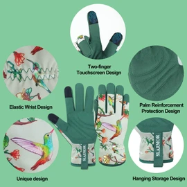 Gardening gloves for women, women's gardening gloves with touch screen, microfibre leather gardening gloves for yard, cleaning, gardening, landscaping, picking, plants