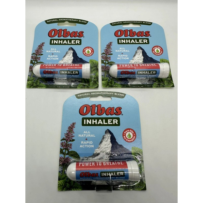 Olbas 3 Olbas Inhaler Natural Aromatherapy Blend .01oz Ea