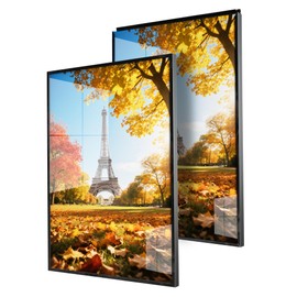 30x40 Poster Frame | 30x40 In, Black, Set of 2 | Front-Loading Snap Frame | Coated Aluminum/Plexiglass | for Horizontal/Vertical Display