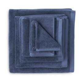 Heckett Lane Bath Guest Towel, 100% Cotton, Jeans Blue, 30 x 50 Cm, 6.0 Pieces