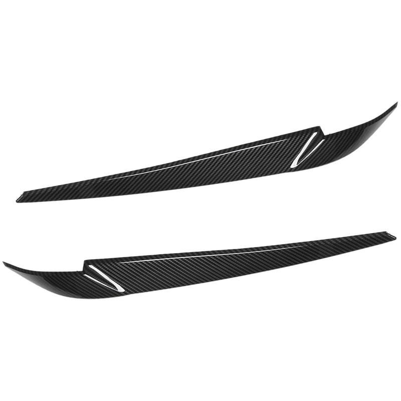Pair Left Right Headlight Eyebrow Car Light Eyelids Carbon Fiber