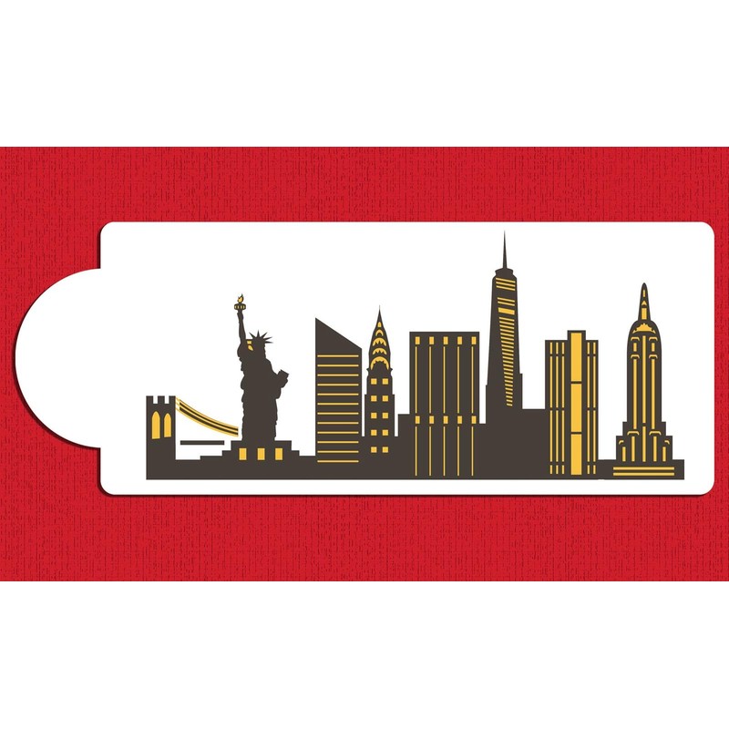 New York City Detailed Skyline Cake Stencil Side C1000 by