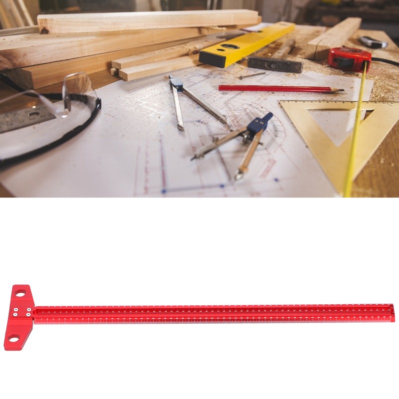 T Square Ruler Aluminum Alloy Removable Woodworking Scriber Art Framing