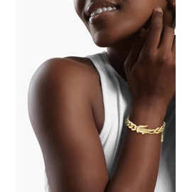 Lacoste For Men and Women CROCODILE Collection Chain Bracelet in Yellow Gold with a Crocodile-Shaped Charm - 2040374