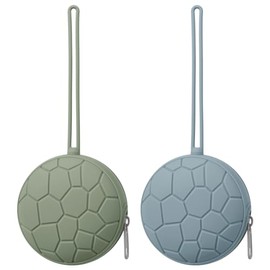 Paquete de 2 fundas de silicona para chupete, sin BPA, para bebés recién nacidos, para niños y niñas, estuche portátil de silicona para chupete (salvia/éter)
