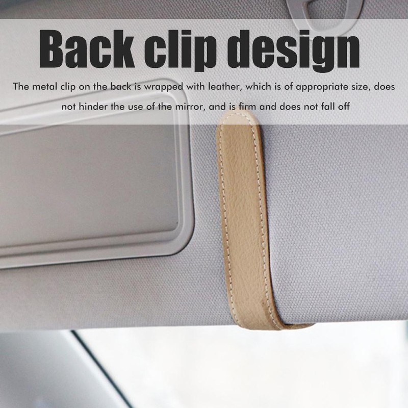 Sunglass Holder for Car Visor Magnet Leather Car Sunglasses Holder