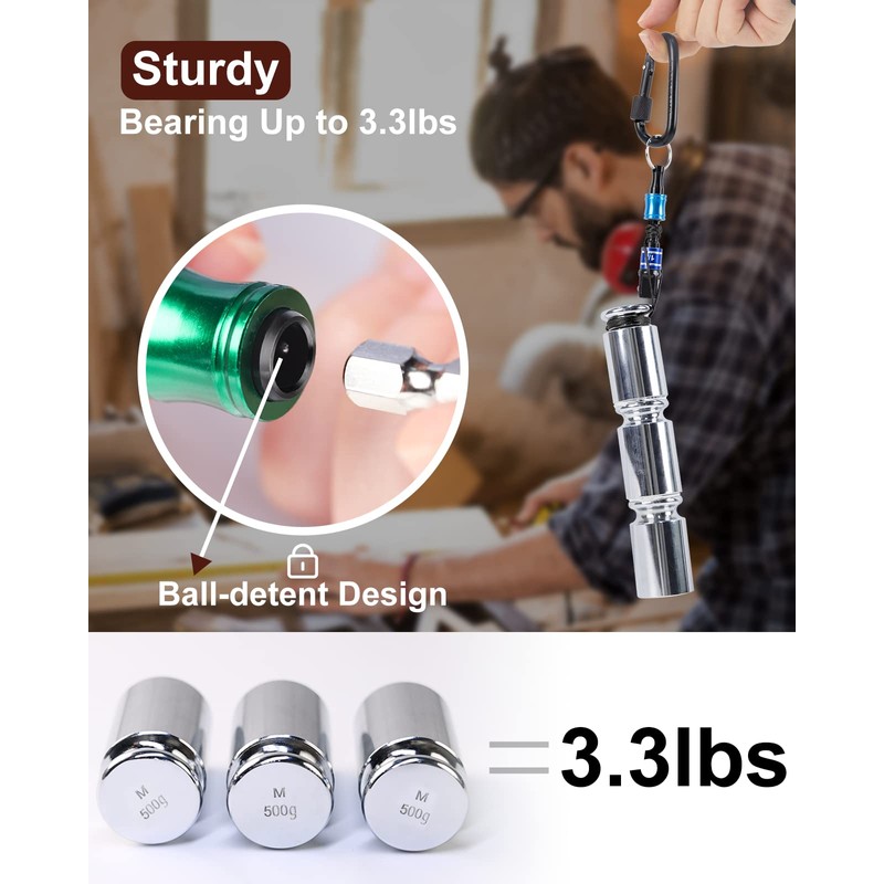 Katerk Portable 16pcs Bit holder Keychain Light Weight 1/4 inch
