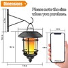 Dynaming 4 Pack Solar Flame Wall Lanterns Outdoor, Solar Powered