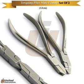 Medentra Dental Archwire Torquing Plier Male/Female 13cm Ortho Care Tweed Arch Pliers Set