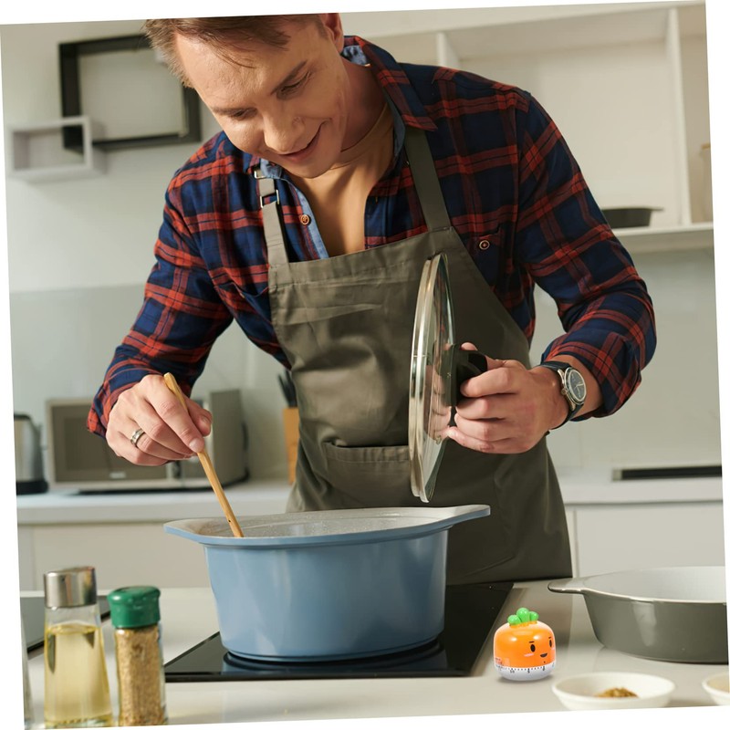 CHILDWEET Carrot Shaped Kitchen Timer Mechanical Cooking Countdown Tool for