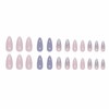 MERVF Almond Press on Nails Medium Fake Nails Glitter French